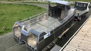 Home designed and built catamaran fast fishing boat [upl. by Milton]