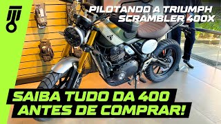 Pilotei a NOVA TRIUMPH SCRAMBLER 400X e contei TUDO [upl. by Eydnarb]