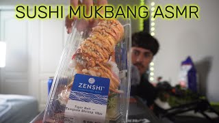 EATING SUSHI ASMR MUKBANG RAMBLING AND WHISPERS TO GO TO SLEEP COME EAT SUSHI WITH ME [upl. by Acirahs]