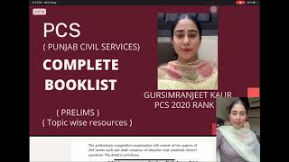 Complete Booklist for PRELIMS by PCS 2020 Rank 6 Gursimranjeet Kaur  Punjabi Literature for IAS [upl. by Nylidnam]