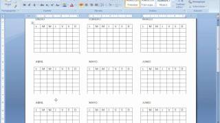 como hacer un calendario en Word 2007 [upl. by Vashti]