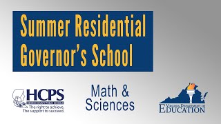 Summer Resident Governors Program Math amp Sciences [upl. by Eedya]