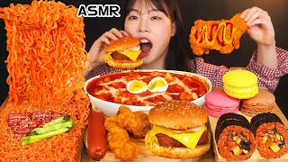 ASMR MUKBANG 편의점 직접 만든 불닭 떡볶이 양념치킨 김밥 디저트 먹방 amp 레시피 FRIED CHICKEN AND Tteokbokki EATING [upl. by Willabella]