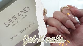 Come do my nails with me using SAVILAND GelX nails [upl. by Yeltneb]