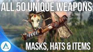 All 50 Unique Secret Weapons Hats Masks Items and How to Get Them  Red Dead Redemption 2 [upl. by Bander996]