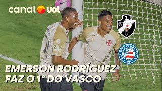 VASCO X BAHIA EMERSON RODRÍGUEZ APROVEITA SOBRA E ABRE O PLACAR EM SÃO JANUÁRIO [upl. by Colpin595]