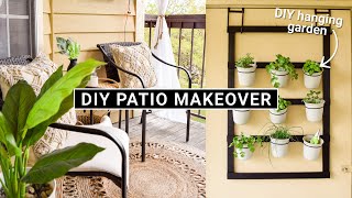 DIY PatioBalcony MAKEOVER 🌿 Neutral Boho Transformation  DIY Hanging Herb Garden [upl. by Morril]