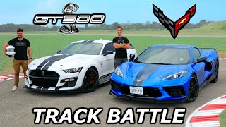 2020 C8 Corvette Z51 vs Mustang Shelby GT500  DRAG RACE ROLL RACE amp LAP TIMES [upl. by Goines667]