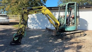 Köp Grävmaskin Yanmar ViO35 med tiltrotator redskap och vagn på Klaravik [upl. by Emily]