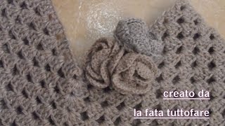 Tutorialponcho alluncinetto facile poncho punto grannylafatatuttofare [upl. by Naples901]