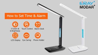 How to Set Time amp Alarm of Foldable Desk Lamp [upl. by Drusie]