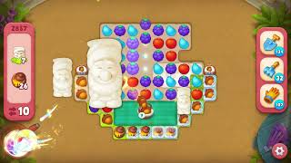 Gardenscapes 2857 Hard Level  15 moves  NO BooSTERS [upl. by Enelra]