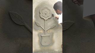 Cement Flower Plaster Design 😲👌vairalshort plaster flowers [upl. by Llenrag870]