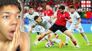 Reacting to Georgia vs Portugal 20 EURO 2024 Kvaratskhelia amp Mikautadze Goal [upl. by Ariait]