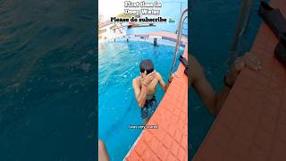 His first swim in 20ft Deep water Swimming Tips for Beginners swimming learnswimming [upl. by Amalburga]