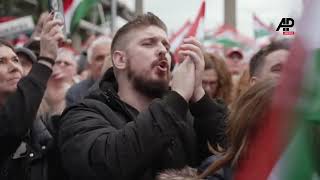 Hungarians protest against state media and demand unbiased press [upl. by Kolivas]