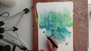 ALswipe  Alcohol Ink and Acrylic Paint  and Markers  nr 18  Timelapse [upl. by Ahsinirt]