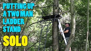 How To Put Up A 18 Ladder Stand By Yourself  2 Man Ladder Stand [upl. by Atirma53]