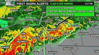 Flash Flood Warning issued for Charlotte North Carolina [upl. by Ibba]