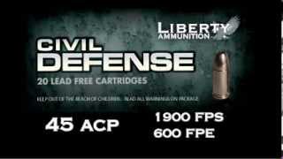 Liberty Civil Defense 45 ACP 78 Grain Lead Free Hollow Point Ammo [upl. by Calla]