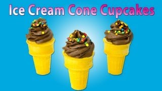 Cupcakes in an Ice Cream Cone How to Make a Cupcake Ice Cream Cone by Cookies Cupcakes and Cardio [upl. by Lacey]