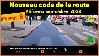 TEST Nouveau examen code de la route Nouvelles questions conformes à la réforme sept 2023 GRATUIT 52 [upl. by Einitsed495]