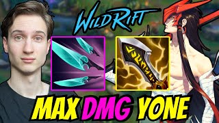 Wild Rift Yone MAX Damage Build Navori Quickblades [upl. by Leggat]