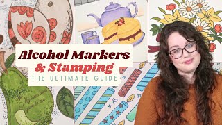 How To Colour Stamped Images With Alcohol Markers   7 Alcohol Marker Colouring Techniques [upl. by Hguh]