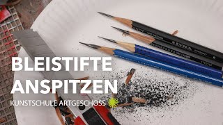 Bleistifte richtig anspitzen und mit Spaß zeichnen Künstler spitzt die Stifte mit einem Messer an [upl. by Adnalohs]