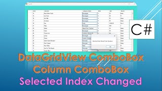 C Data Grid View  Combo Box Selected Index Changed Event Handler  2024 [upl. by Ahsoek]