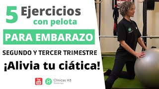 5 ejercicios con PELOTA✅SUPER EFECTIVOS✅para ALIVIAR CIÁTICA en el EMBARAZO [upl. by Aneel211]