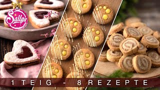 Plätzchen backen 1 Teig  8 Rezepte  Weihnachtsrezepte  Sallys Welt [upl. by Donelu]