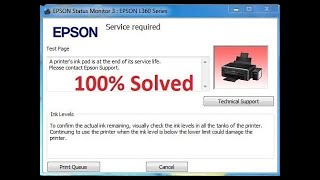 how to reset epson printer service required [upl. by Idell384]