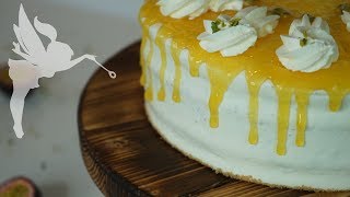 Solero Sahne Torte  frische Maracuja Vanille Torte mit Dripeffekt  Kuchenfee [upl. by Justinian]