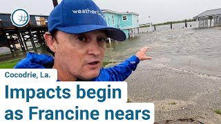 Impacts begin as Hurricane Francine closes in on Louisiana landfall [upl. by Av]