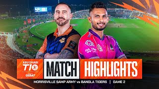 2024 Abu Dhabi T10 I Match 2 Highlights Morrisville Samp Army vs Bangla Tigers  Season 8 [upl. by Yrdnal715]