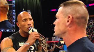 The Rock and John Cena are eager for their clash at WrestleMania 29 Raw March 4 2013 [upl. by Ydnyc]