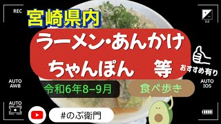 【宮崎市・日南市・日向市・小林市】ラーメン・あんかけ・ちゃんぽん等食べ歩き👉令和６年８月９月 [upl. by Subak996]