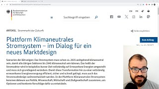 Plattform KlimaNeutrales Stromsystem PKNS  Strommarktdesign [upl. by Ahseym]
