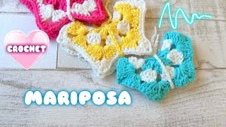 COMO HACER MARIPOSA EN 3D A CROCHET  ganchillo facil para principiantes en español [upl. by Vina685]