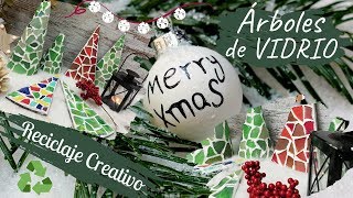 ¡RECICLA EL VIDRIO  Cómo crear decoración de Navidad de vidrio o cristal [upl. by Sallee]