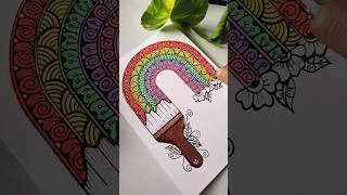 Draw an easy mandala with me 🖌️🌈✨ art shortsvideo pastel colors drawing trending rainbow [upl. by Butte516]