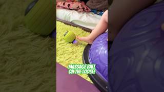 Massage ball on the loose Also makes for great toddler entertainment mommyandmetime toddlerfun [upl. by Salema]