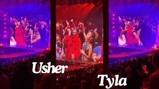 Usher showed major love to Tyla at the last Brooklyn stop of his USHER Past Present Future tour [upl. by Shuping758]