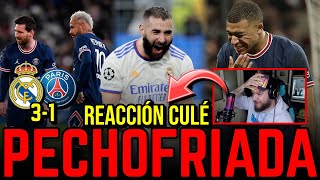 😱 CULÉ REACCIONA AL MADRID 31 PSG HAT TRICK DE BENZEMA Y APLAUSOS A MBAPPÉ ¡VAYA PECHOFRIADA [upl. by Lorien]