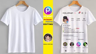 Tshirt Par Apna Instagram Profile Kaise Lagaye  Tshirt editing Instagram photo editing PicsArt [upl. by Selwyn308]