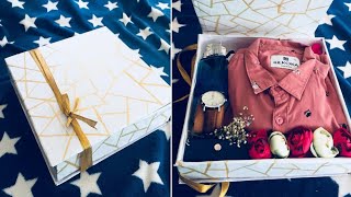 How to make classy box  shirt box tutorial  hamper box  gift box  trending gift box [upl. by Divadnahtanoj]