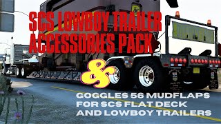 ATS Mods v147 SCS Lowboy Trailer  Accessories Pack amp Mudflaps for Flat Deck and Lowboy Trailers [upl. by Carolann996]