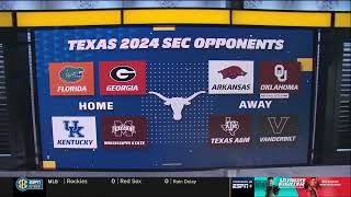 Texas Football 2024 SEC Schedule Reveal June 14 2023 [upl. by Namielus]