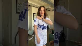 Sewing a baseball jersey into a dress [upl. by Vandyke]